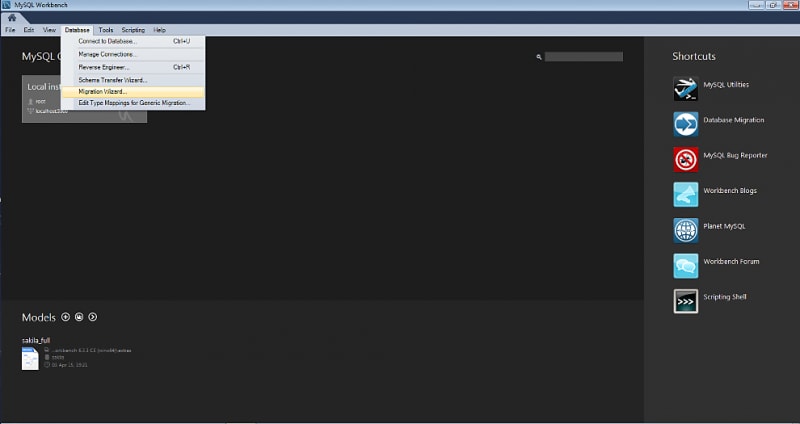 Segment MySQL - Migration Wizard option